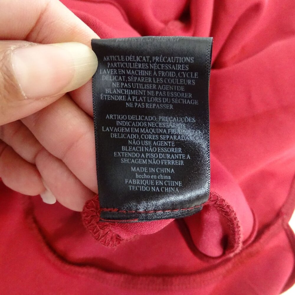 Stylestalker Women Burgundy Red Ruffle Wrap Dress Size S Short Sleeve Party - Picture 8 of 12